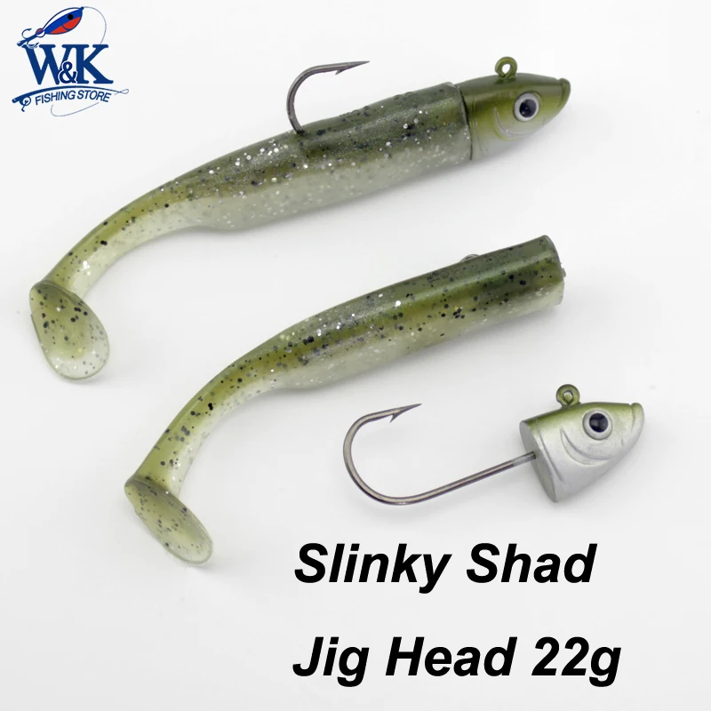 Slinky Shad 22g Jig Head 2 unids/lote en 3/0 anzuelos para sábalo ponderado señuelo de pesca costera JIG Head señuelos blandos JIGS - imagen 3