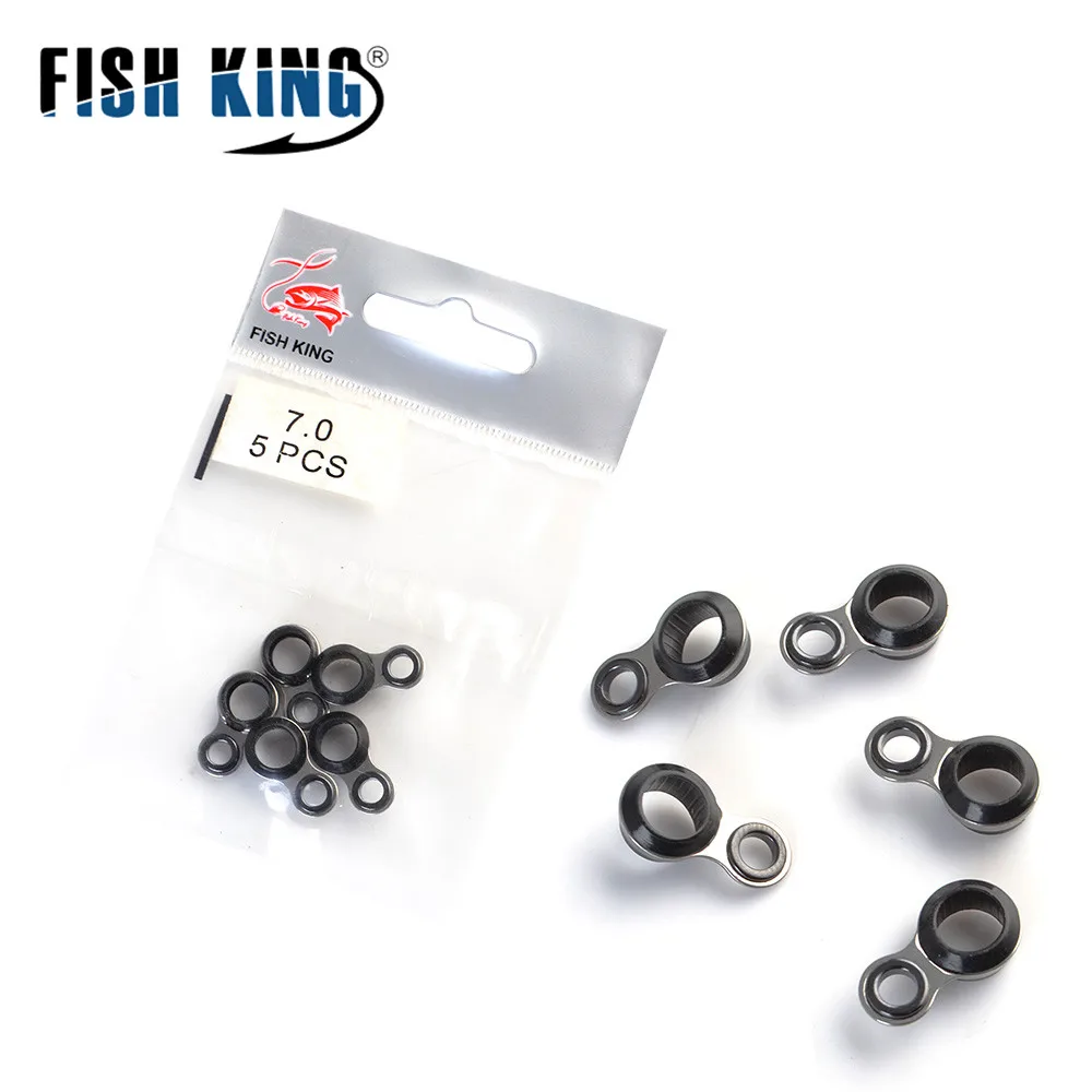 NGB 5PCS DIY Guías de caña de pescar telescópicas Acero inoxidable 4 # -6.8 #   Punta superior de varilla guía de anillo de cerámica - imagen 4