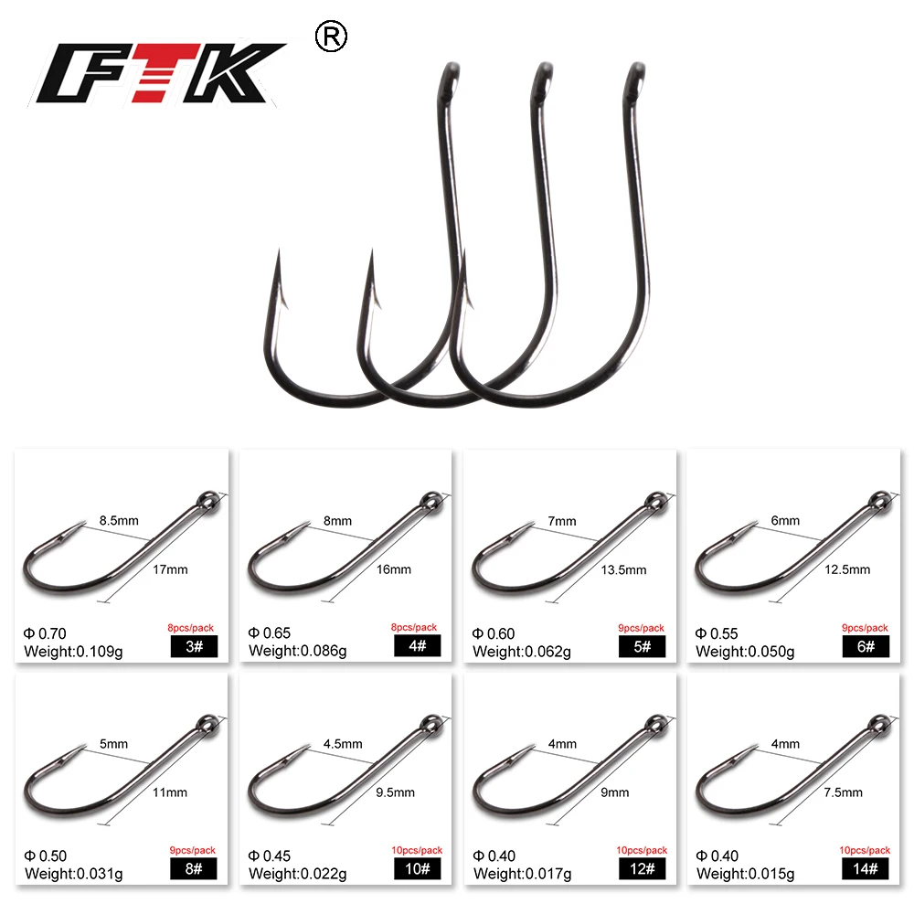 FTK 7-10PCS Anzuelos de pesca KEIRYU 1 # -14 #   Anzuelo único de pesca de carpa ISEAMA con púas de acero con alto contenido de carbono con ojos - imagen 3