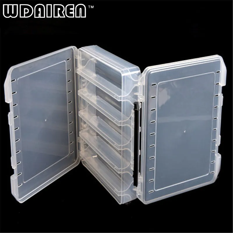 Caja de Herramientas de aparejos de pesca de doble cara, 12 compartimentos, señuelo, anzuelos, línea de plomo flotante, caja de accesorios de pesca de 210x170x43mm - imagen 2
