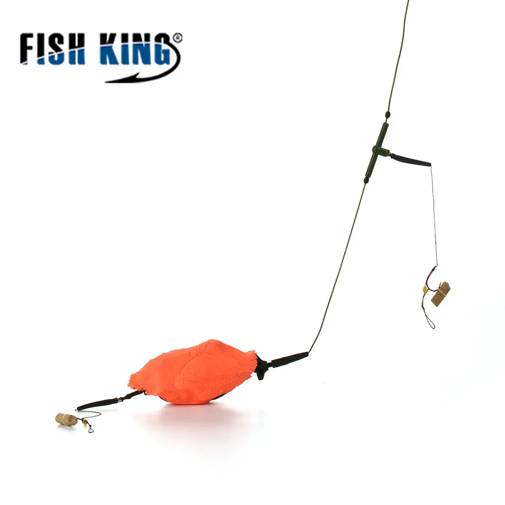 FISH KING-aparejo de pelo de pesca de carpa, jaula de cebo con anzuelos, enlace de Metal, accesorios de pesca, 30g, 40g, 60g - imagen 3