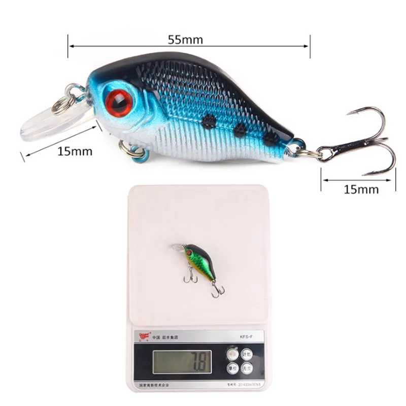 Señuelo de Pesca flotante Wobbler Crankbaits, anzuelos de Pesca Isca Artificial Minnow jigging, cebo duro Swimbait, 7,8g, 5,5 cm, 1 ud. - imagen 3