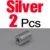 2Pcs Silver