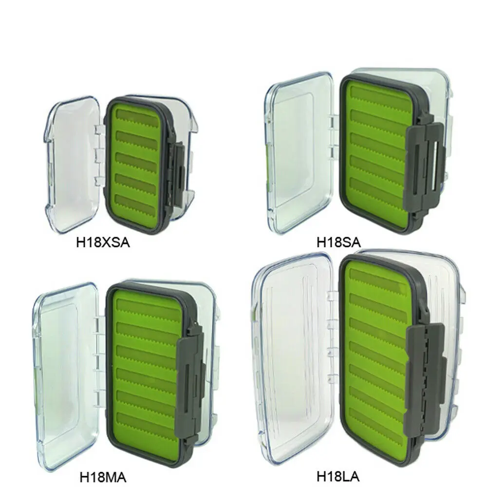 Aventik-caja para moscas de silicona de doble cara, resistente al agua, inserto de silicona, cajas de aparejos de pesca con mosca, tapas transparentes de doble cara, caja para moscas - imagen 2