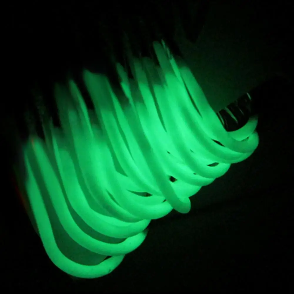Anzuelos de pesca nocturna que brillan en la oscuridad, Accesorio luminoso para pesca de agua salada y fresca, 12-30 #, 30 unids/set por juego - imagen 2