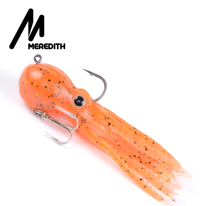 MEREDITH-señuelo de pesca de contrapeso incorporado, cebo suave de silicona Artificial, cola larga de pulpo, 23g, 9cm - imagen 5
