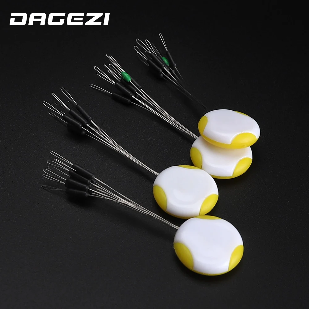 DAGEZI-flotador de pesca de alta calidad, tapón ovalado de goma amarillo, Conector de frijol espacial, accesorios de aparejos de pesca, 7 + 1, 5 unids/lote - imagen 5