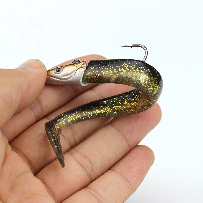 Cabeza de anzuelo en forma de pez, cebo suave, señuelos de pesca que se hunden, 11cm/16g, lote de señuelos artificiales, 4 piezas en oferta - imagen 3