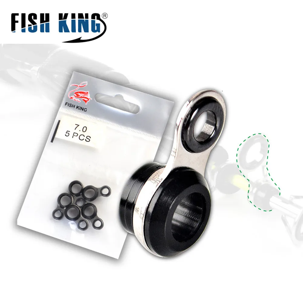 NGB 5PCS DIY Guías de caña de pescar telescópicas Acero inoxidable 4 # -6.8 #   Punta superior de varilla guía de anillo de cerámica - imagen 5