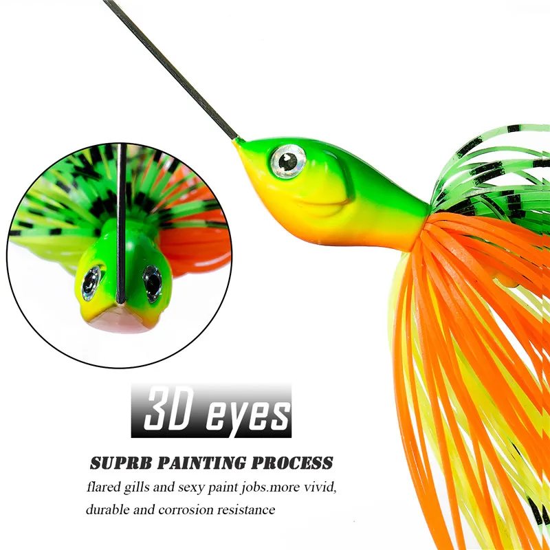 SUNMILE-señuelo de pesca con hoja de sauce y cuchillas giratorias, cebos giratorios para Lucio, señuelo de Metal, 14g - imagen 4