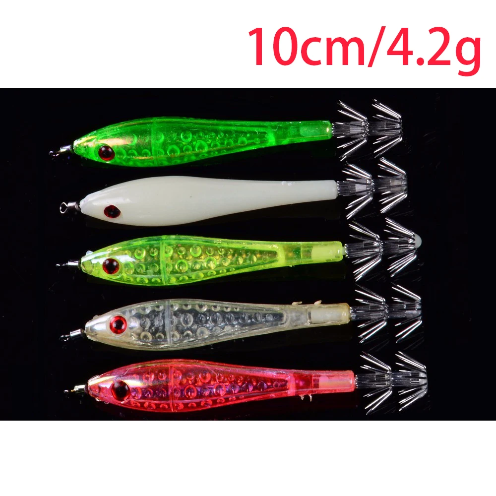 Balleo 5 unids/lote 10 cm/6,2 cabeza de plantilla de calamar señuelo suave pesca pulpo wobbler aparejos de pesca pesca de carpa pesca con mosca crankbait - imagen 4