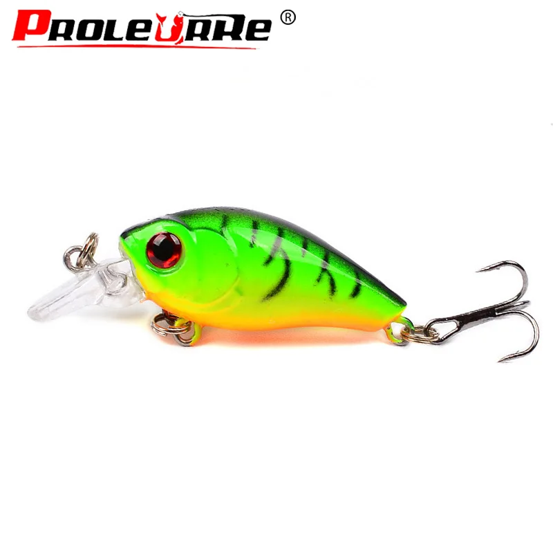 Juego de Señuelos de Pesca de pececillos, 6 piezas, colores mezclados, 4,5 cm, 3,5g, Mini manivela, Wobblers con anzuelos triples, aparejos, Kit de Crankbaits de natación Topwater - imagen 3