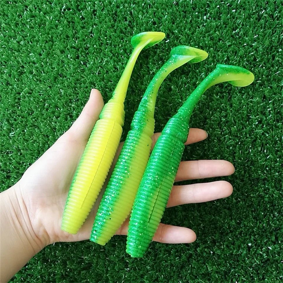 Noeby 6 piezas 17 cm/39g cebo de silicona señuelo de pesca cola en T gusano señuelos blandos cebos de lubina artificiales Swimbait equipo de pesca cebo de pesca - imagen 4