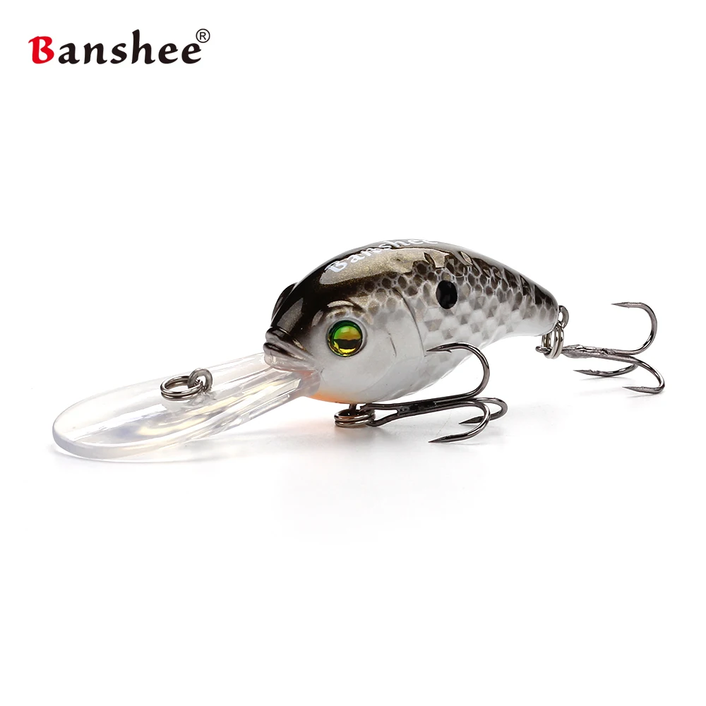 Banshee-señuelo de pesca de lubina flotante, 50mm, 10g, VC04, sonajero de sonido, Wobbler de pico redondo, cebo duro Artificial, Crankbaits de buceo profundo