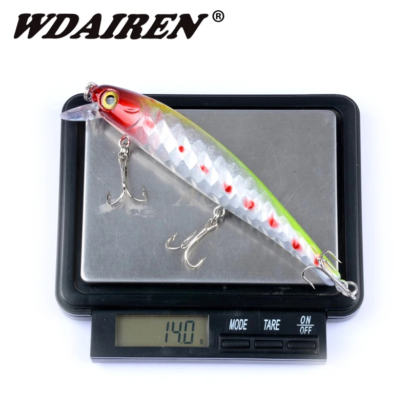 Señuelo de Pesca de pececillos, cebo Artificial duro, ojos 3D, flotante, Wobblers, aparejos de Pesca de peces japoneses, 12cm, 14g, 1 ud. - imagen 4