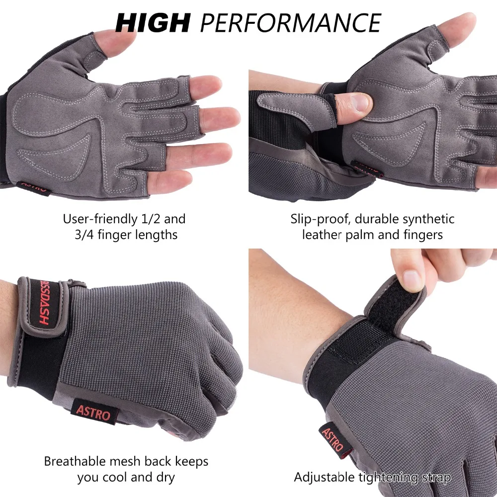 Bassdash Astro Guantes de pesca con agarre seguro de alta resistencia, guantes sin dedos para hombres y mujeres para juegos, pesca, kayak, remo, vela - imagen 5
