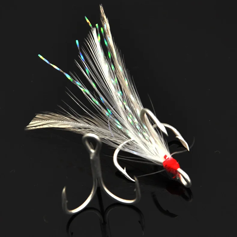 10 Stück/Karton 1/2/4/6/8/10/12/14 #   ST-41 3X Origin High Carbon Federbefestigung Dreifachhaken 3 Anker Drillinge Angelhaken Winter - imagen 3