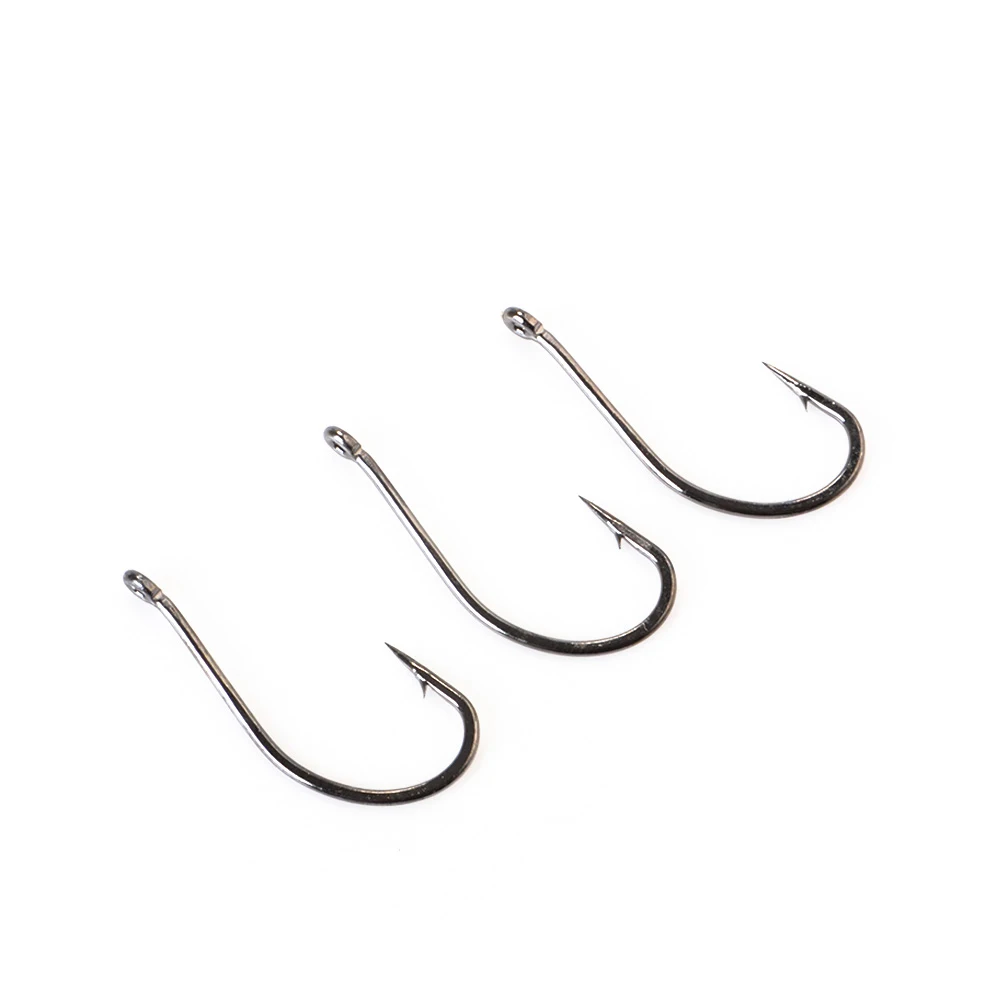 Juego de anzuelos de pesca individuales con anillas MARUSEIGO, 3 paquetes, 21-30 Uds., anzuelo de carpa de acero rico en carbono 4-16 #   Anzuelo de carpa con púas y ojo