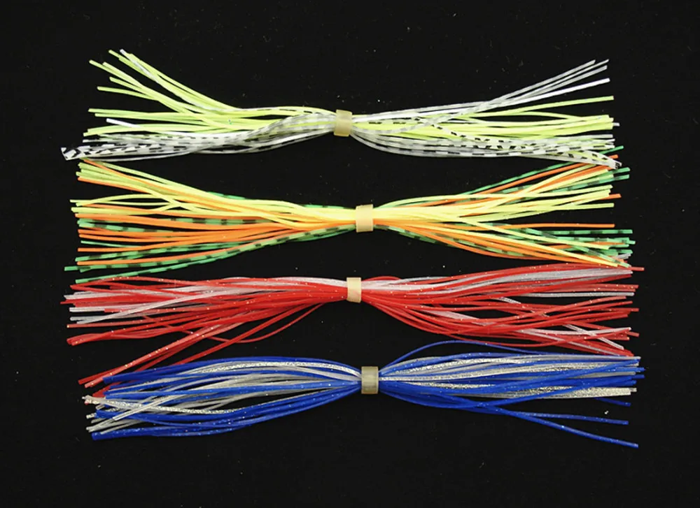 MNFT, 12 mechones de 13cm de longitud, atado de moscas, hilos de goma, faldas, correas de silicona para moscas, señuelo, alambre para Barba, fabricación de colores mezclados aleatorios - imagen 4