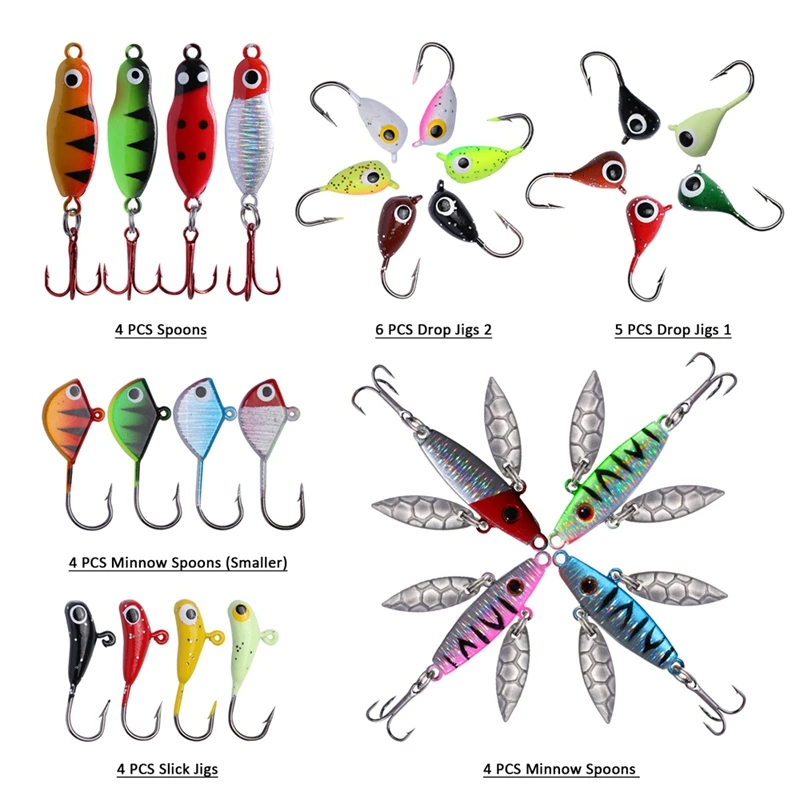 Goture-señuelo de pesca Artificial, cebo Wobblers para pesca de Lucio, Jigging, pesca de invierno, 27 unids/set - imagen 5