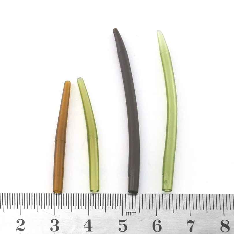 MNFT-accesorios de pesca de carpa, Clips de plomo seguros y conos de cola de goma, línea de Color marrón, mangas de gancho, aparejo de pelo, pesca en el lago, 10 Uds. - imagen 3