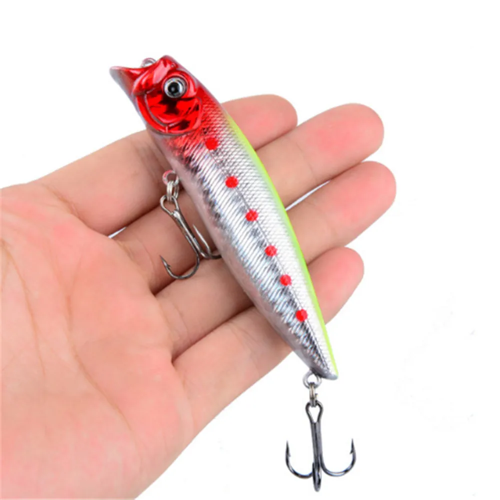 Señuelos de Pesca Popper, cebo duro de pesca Topwater de 9,2 cm/11,5g, 5 colores disponibles, cebo Crankbait Wobbler de plástico para peces Swimbait, 1 ud. - imagen 2