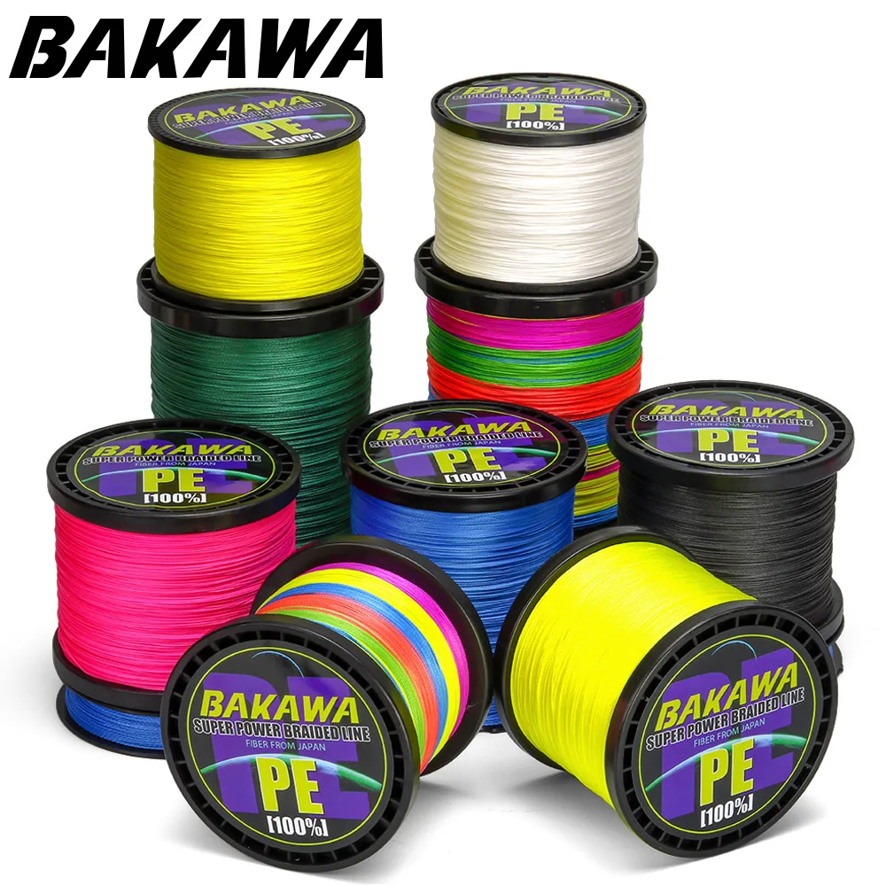 Línea de pesca BAKAWA, línea de carpa súper fuerte, 8 trenzas, 4 hebras, cuerda multifilamento de PE trenzado, pesca con mosca, red extrema mar x - imagen 3