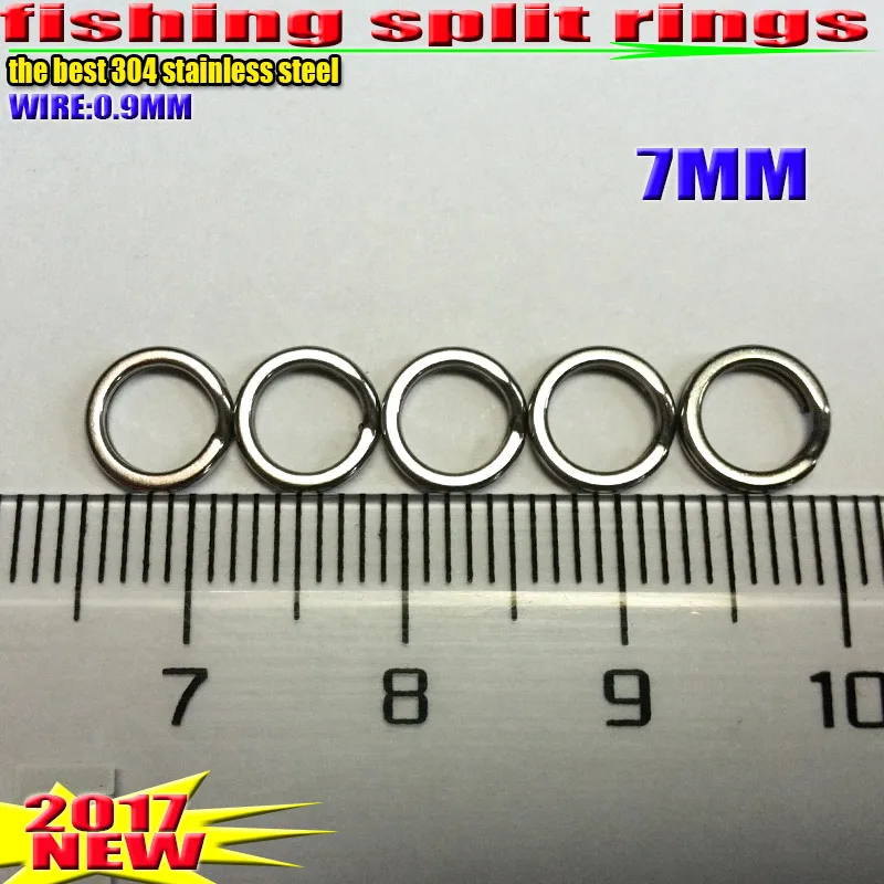 Anillos divididos de pesca, accesorios de pesca de 4,5 MM-17,2 MM, cantidad: 100 unids/lote, acero inoxidable 304 de alta calidad, ¡elige el tamaño!