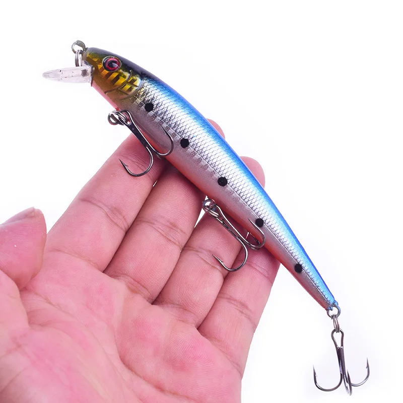 Señuelos de Pesca de pececillos, Wobblers artificiales de plástico duro de 130mm y 19,5g, Crankbait, aparejos de Pesca de lubina, 1 unidad - imagen 4