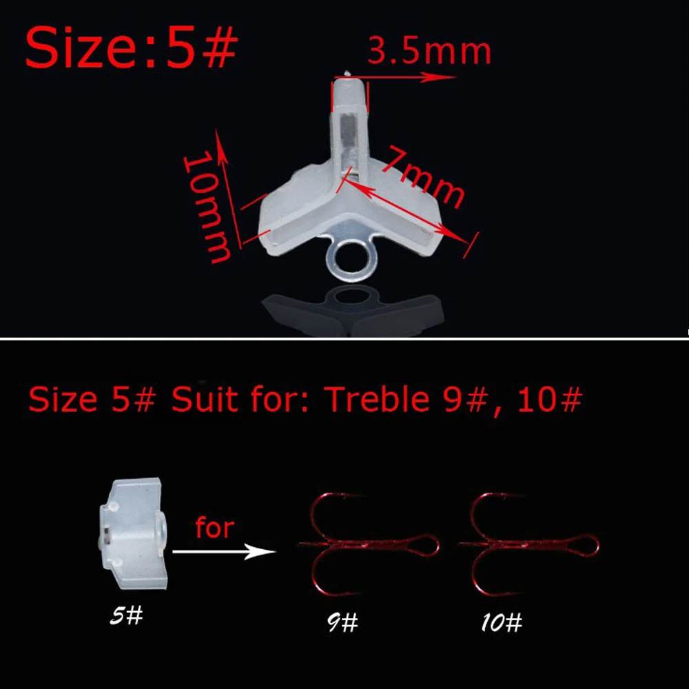 Cubiertas protectoras de anzuelos triples de plástico, 25 piezas, para Señuelos de Pesca, 5 tamaños, compatible con herramientas de tamaño triple 1, 2, 3, 1/0, 2/0, 3/0 - imagen 4