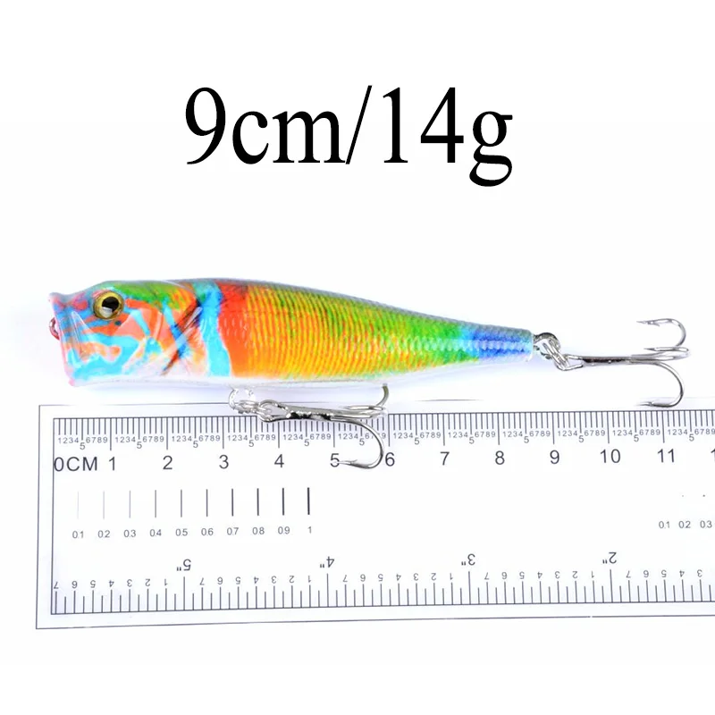 Señuelo de pesca popper Wobbler de 9cm/14g, varilla flotante, Crankbait, pececillos, cebo Artificial, carpa, Lucio, aparejos de pesca, 1 ud. - imagen 2