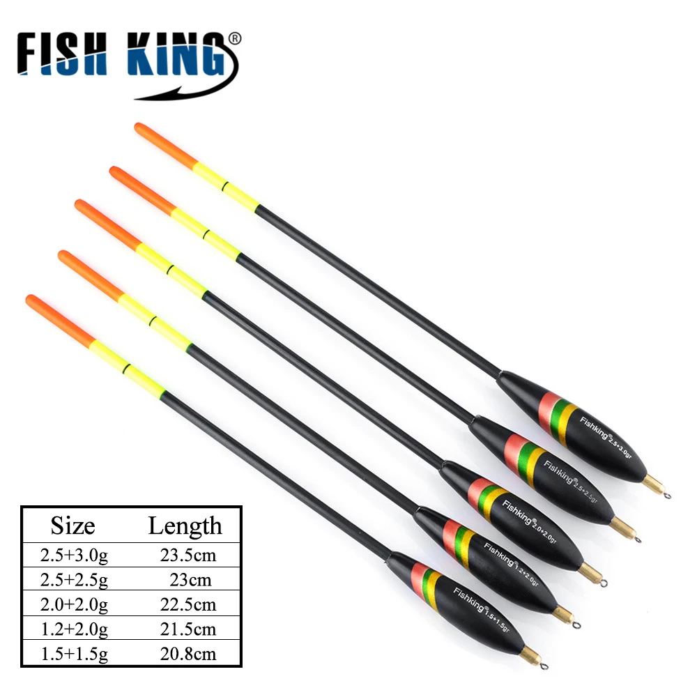 FISH KING 5 unids/lote tamaño mixto Balsa Bobber corcho Barguzinsky flotador de abeto Pesca Vertical para Pesca de carpa aparejos de Pesca - imagen 2