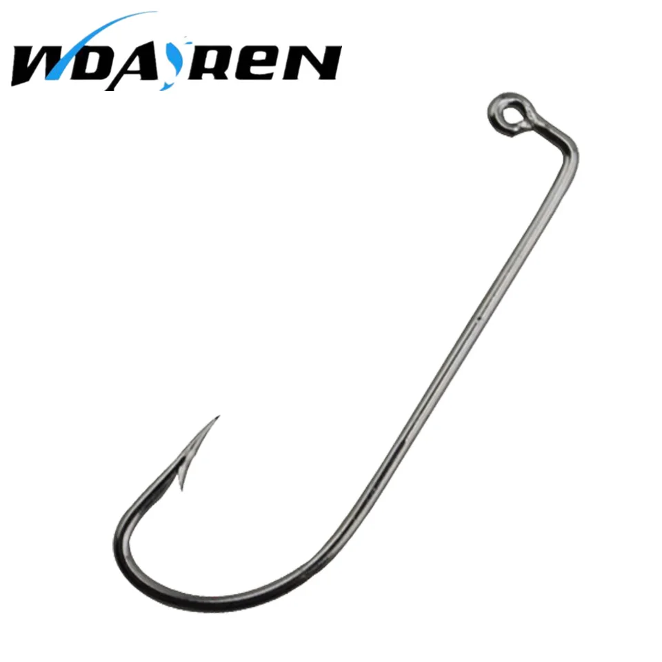 Anzuelo grande de pesca Mustad Offset Jig, anzuelos de gusano para lubina de agua salada, aparejos de pesca de carpa, 20 unids/lote, FA-065 - imagen 4
