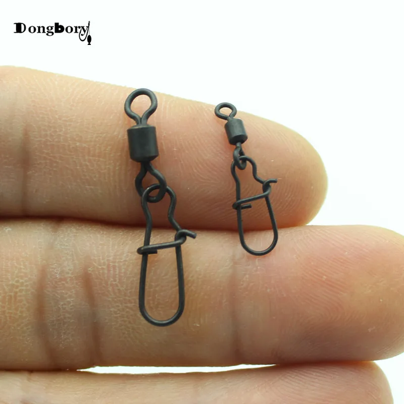 Eslabones giratorios de cambio rápido para pesca de carpa, accesorio de aparejos terminales, color negro mate, 20 unidades - imagen 2
