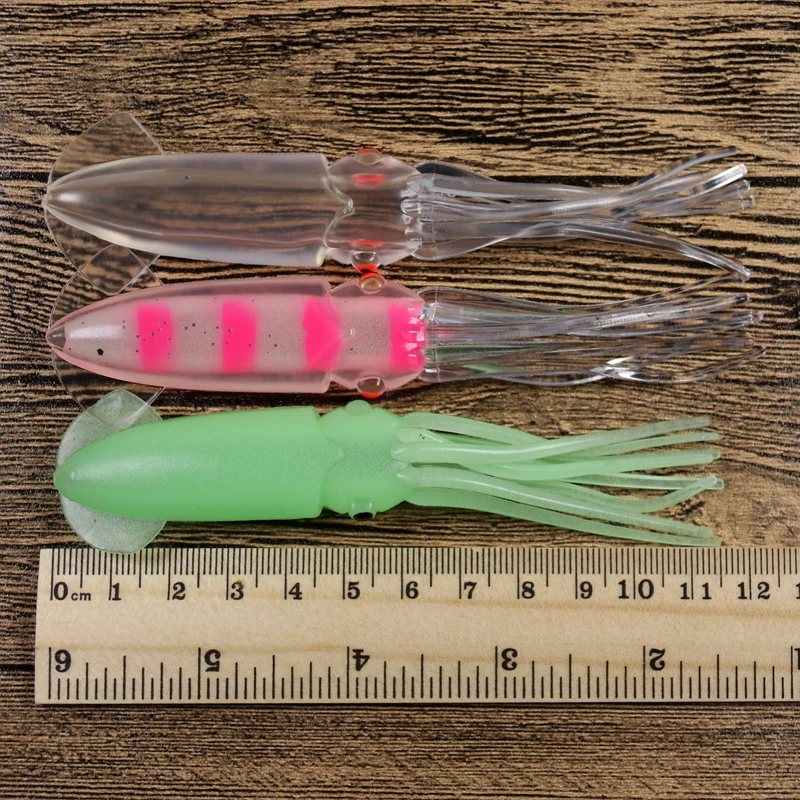 4 Uds., 12cm, 10g, aparejos coloridos DIY, falda de pulpo de calamar suave, señuelos Wobbler, juego de Jigging, cebo Artificial de pesca en agua salada - imagen 3