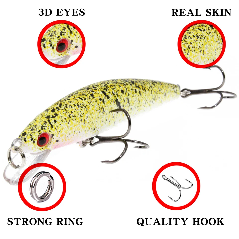 LEOSPORT-Señuelos de Pesca de 8,5 cm/7,5g, Wobblers de pececillos de alta calidad, de 5 colores aparejos de pesca, cebo de peces falsos de plástico realista, venta al por mayor - imagen 3
