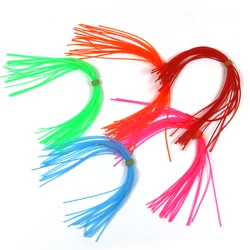 Faldas de silicona para cebo giratorio, señuelos de plantilla de goma, Material de atado de moscas de calamar, rojo, naranja, verde, rosa, Buzzbait, 20 paquetes
