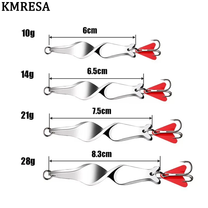 1 piezas rotación de Metal cuchara Spinner 10g 14g 21g 28g cuchara de metal señuelo/cuchara spinner señuelos/señuelo spinner/spinner señuelo - imagen 2