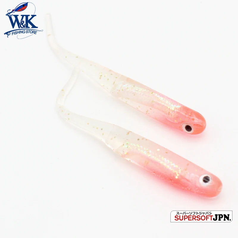 Mini cebo suave de 6 cm con cola de Pin, paquete de 10 Uds. Para aparejos de tiro, Señuelos de pesca de lubina y roca con ojos 3D, envío rápido - imagen 2