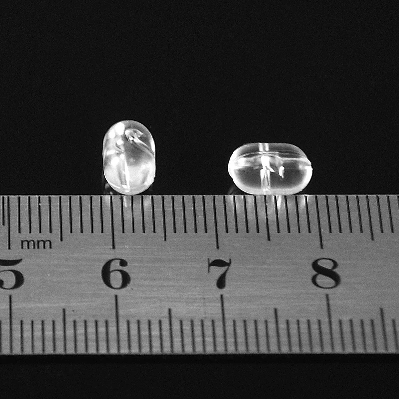 MNFT 100 Uds 5*8MM perla ovalada cuentas con orificio cruzado accesorio de pesca de carpa aparejos de agua salada cuentas de plástico luminosas y transparentes - imagen 5