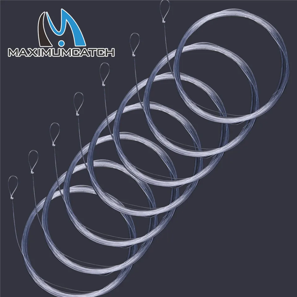 Maximumcatch-líder de pesca con mosca, líder cónico transparente de nailon con bucle, 3/4/5/6X, 6 unidades, 9 pies - imagen 2