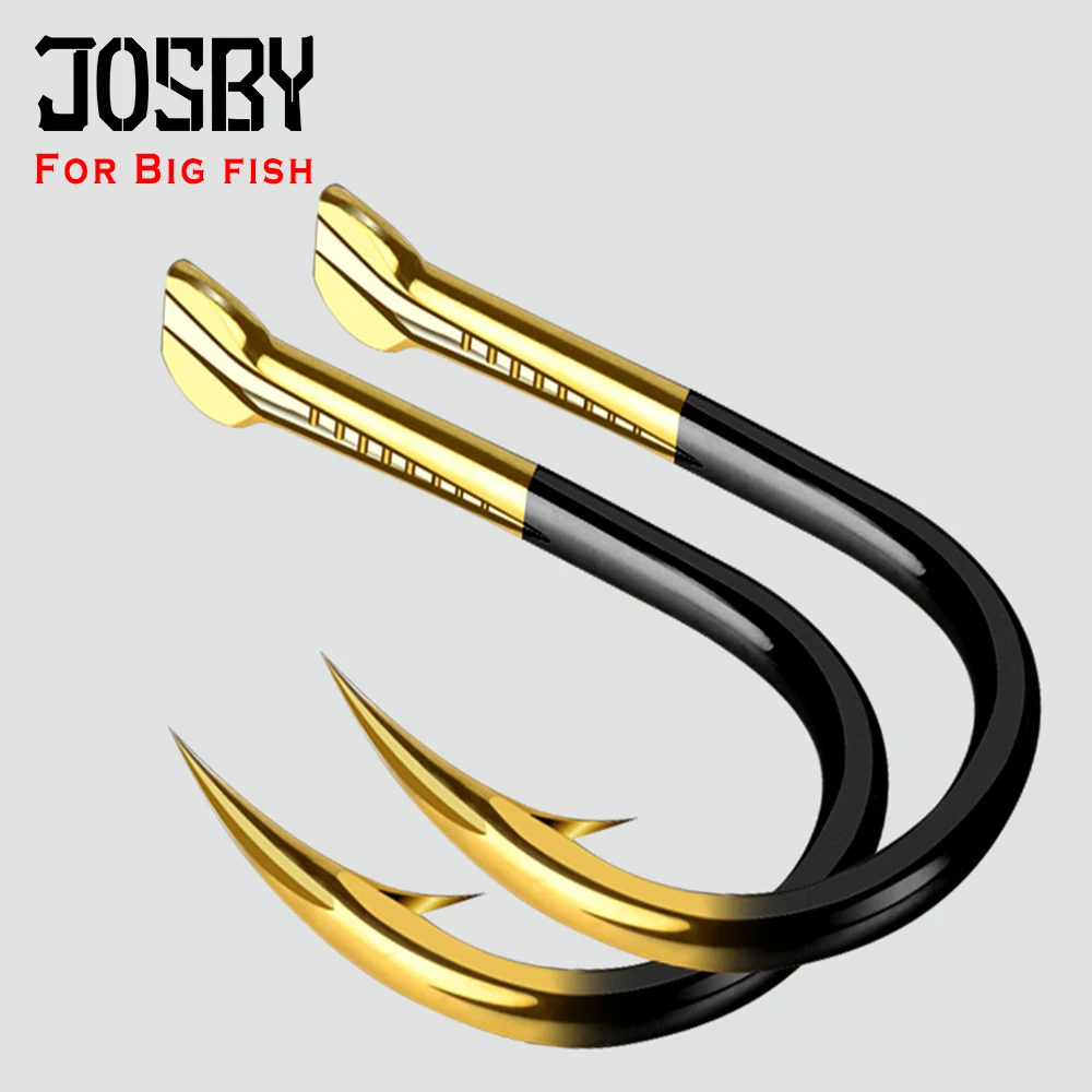 JOSBY-anzuelos de pesca #2-4 #6 #8 #10 #12 #, soporte de cebo negro de carbono de acero alto en carbono, juego de anzuelos de alta calidad, 15 Uds., 30 Uds. - imagen 3