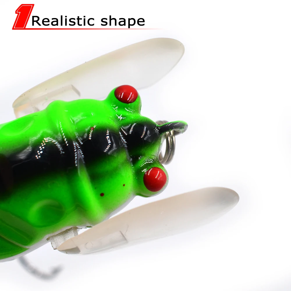 MNFT-señuelo de pesca de insectos, anzuelos de púa triples, aparejos de pesca artificiales, 1 pieza, 6g, 4,5 cm - imagen 3