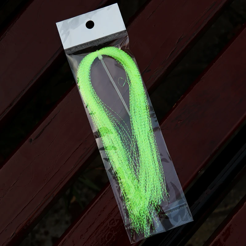 Bimoo 50 bolsas de atado de moscas, oropel Flashabou, hebras de Flash retorcidas para señuelo, anzuelo, agudos, naranja, rojo, azul, arcoíris, Chartreuse - imagen 5