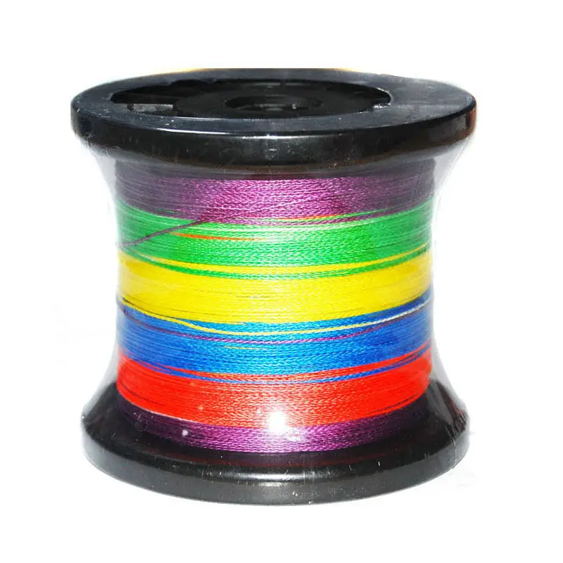 Línea de pesca trenzada de PE Multicolor, 500m, 4 hebras, 100lb, para carpa de agua salada, aparejos de pesca trenzados - imagen 5