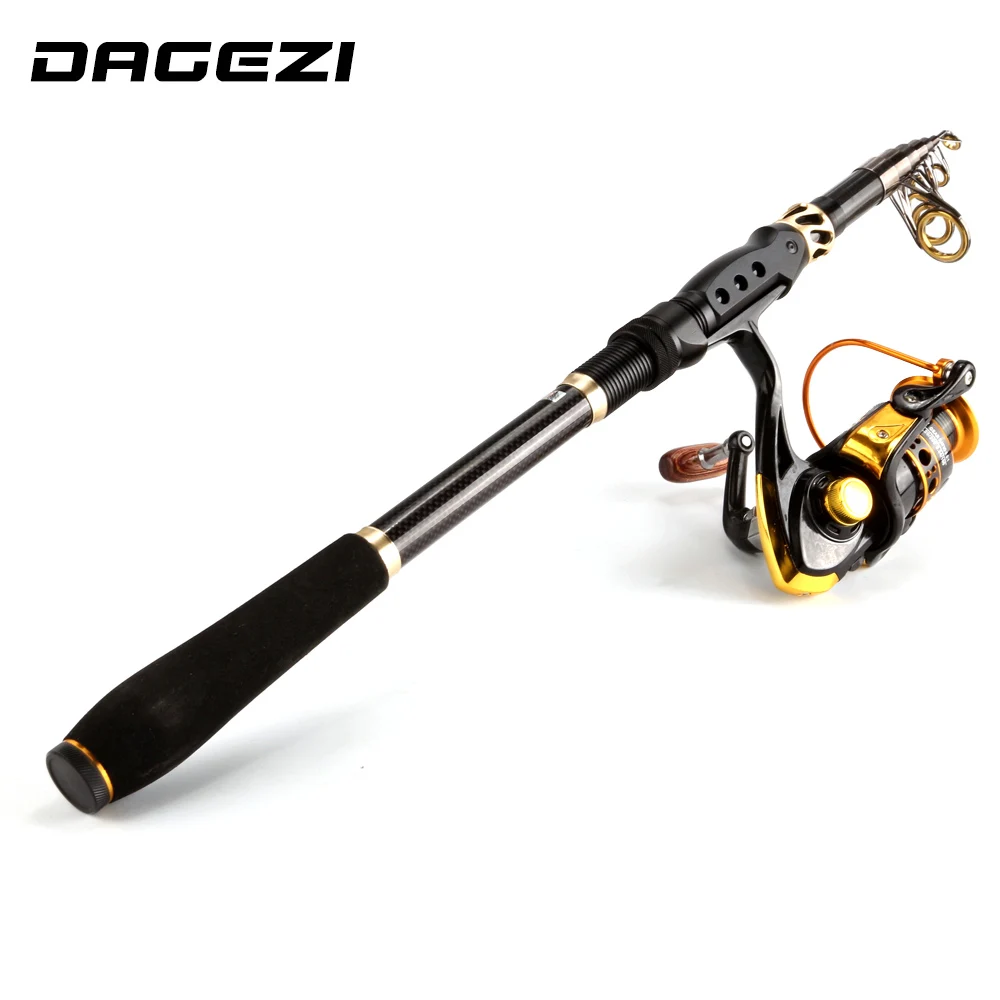 DAGEZI-caña de pescar giratoria con línea de mar, Kit completo de caña giratoria telescópica, aparejos de pesca con carrete, 1,8-3,6 M - imagen 4