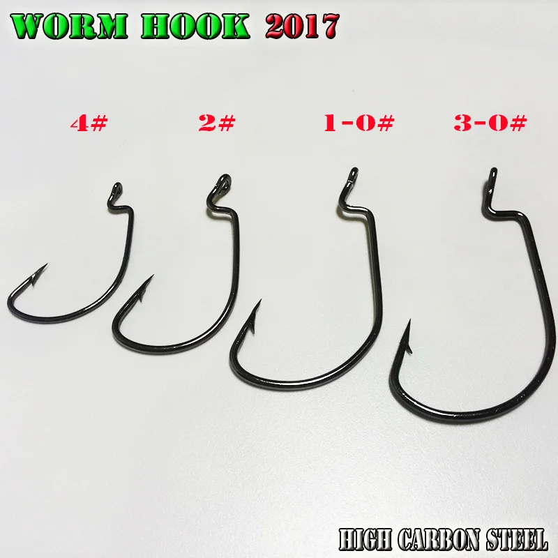 2025 nuevo anzuelo de pesca con anzuelo de gusano tamaño 4 # 2 # 1-0 # 3-0 #   cantidad: 100 unids/lote - imagen 4