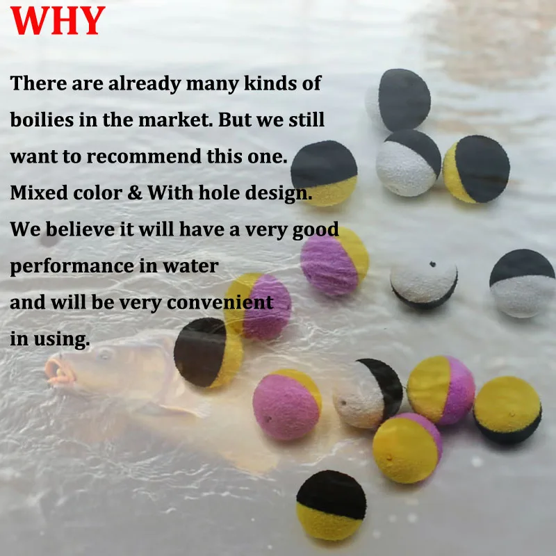 Boilies de pesca de carpa, cebo de espuma de doble Color, método de Boilies emergentes, alimentador para alimentador, anzuelo de pesca, aparejo Zig de pelo de carpa, 12/15 Uds. - imagen 4