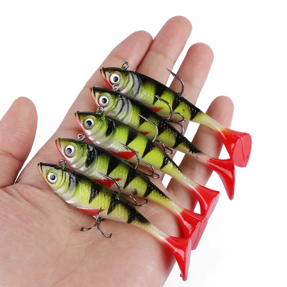 Goture-señuelo de pesca Swimbait Wobbler, cebo Artificial de silicona suave con cabeza de plomo, accesorios de pesca de carpa, 8,5 cm/10,8g, lote de 5 unidades - imagen 2