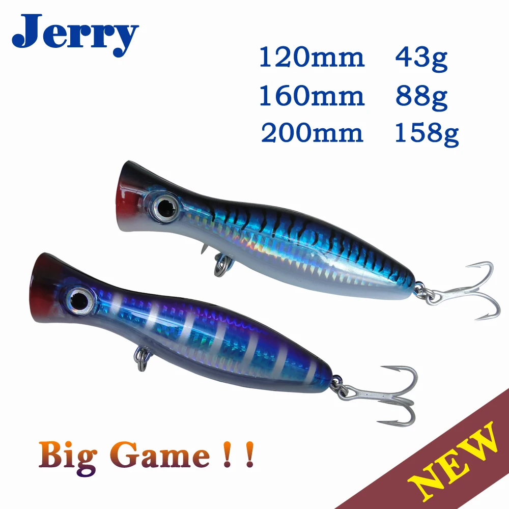 Jerry-señuelo de pesca Popper de aguas profundas, Topwater señuelos de superficie, atún, Delfín, Wahoo, Marlin, cebos artificiales de juego grande, cebo de fundición larga - imagen 2